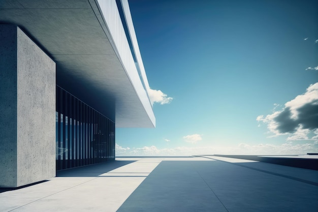 Moderne architectuur buitenkant van de ingang van de openbare hal in stedelijk gebouw buiten