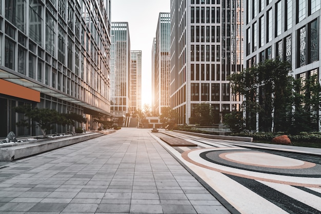 Foto moderne architectuur kantoorgebouw in jinan financial district