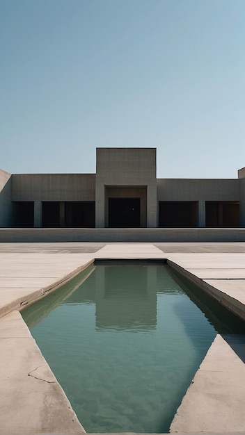 Moderne architectuur van open ruimte gebouw met blauwe lucht achtergrond