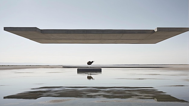 Moderne architectuur van open ruimte gebouw met blauwe lucht achtergrond