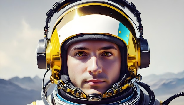 Moderne astronautportret van ruimtevaart