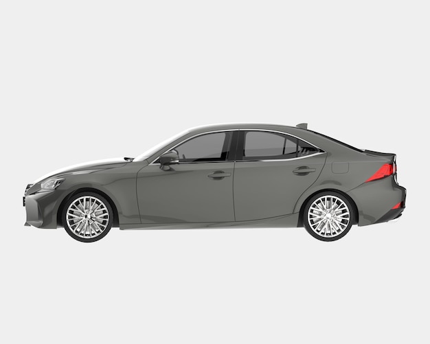 Moderne auto geïsoleerd op achtergrond 3D-rendering illustratie
