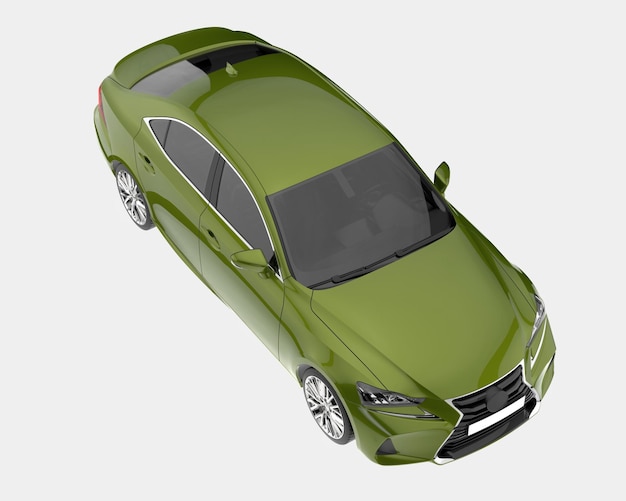 Moderne auto geïsoleerd op achtergrond 3D-rendering illustratie