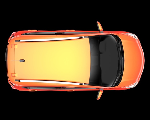 Moderne auto geïsoleerd op achtergrond 3D-rendering illustratie