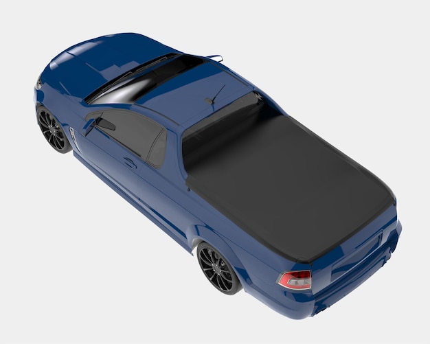 Moderne auto geïsoleerd op achtergrond 3D-rendering illustratie