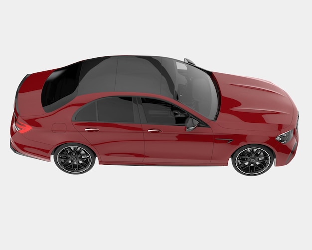 Moderne auto geïsoleerd op achtergrond 3D-rendering illustratie