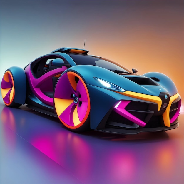 Moderne auto met futuristisch design