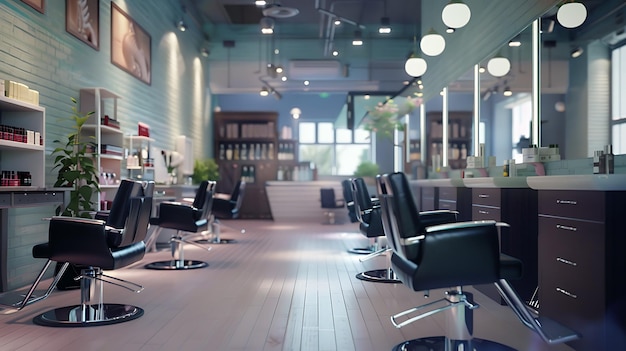 Moderne barber shop interieur met barber stoel 3d rendering