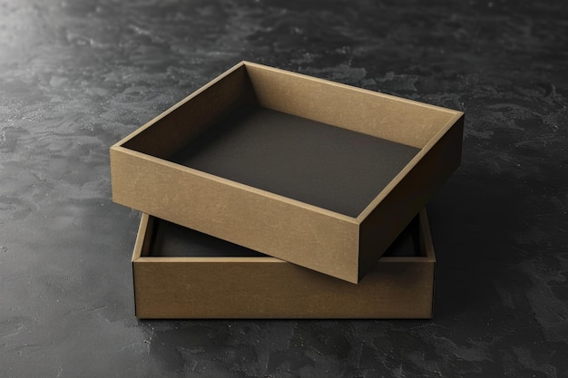 Moderne Black Box Branding en Design Packaging Mockup met kopieerruimte