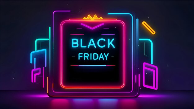 Foto moderne black friday-verkoopbanner met neonlichten