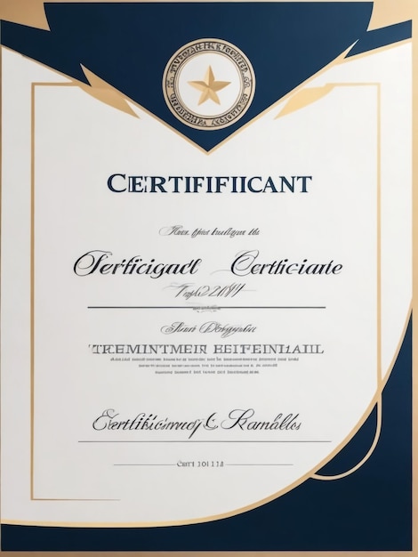 Moderne blauw-witte certificaatssjabloon