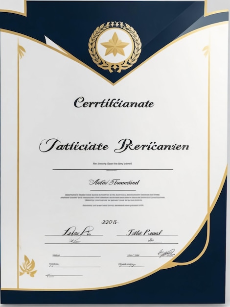 Foto moderne blauw-witte certificaatssjabloon