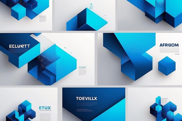 Moderne blauwe geometrie Abstract Box Elementen voor Banner en Presentatie