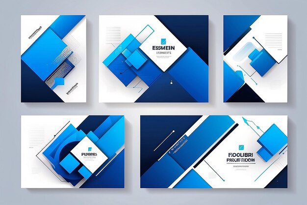 Moderne blauwe geometrie Abstract Box Elementen voor Banner en Presentatie