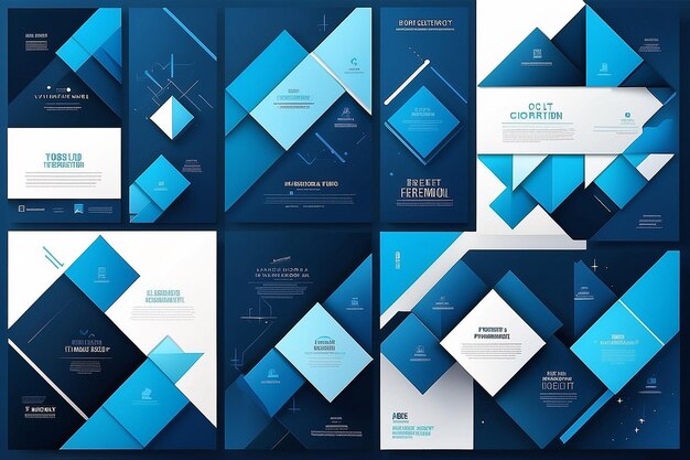 Moderne blauwe geometrie Abstract Box Elementen voor Banner en Presentatie