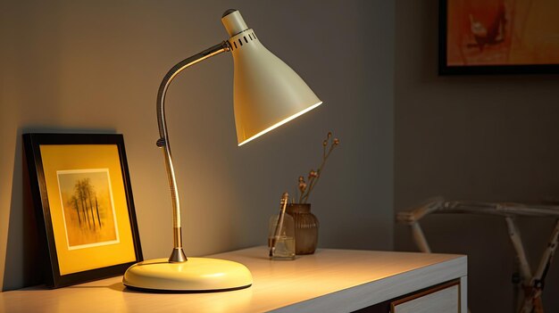 Foto moderne bureaulamp in scandinavische stijl. idee voor interieurontwerp generatieve ai