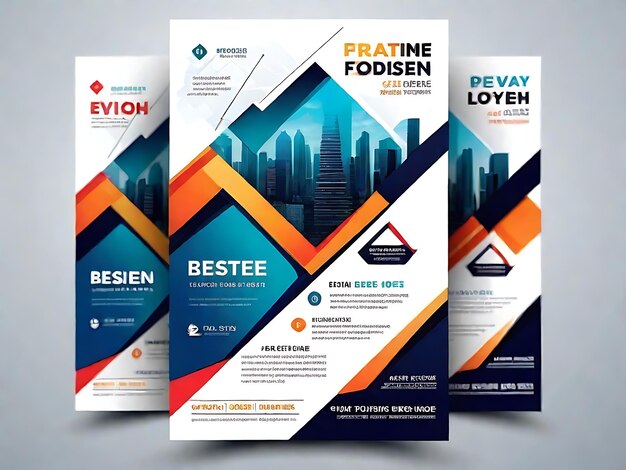 Foto moderne business flyer sjabloon met abstract ontwerp voor moderne ondernemingen