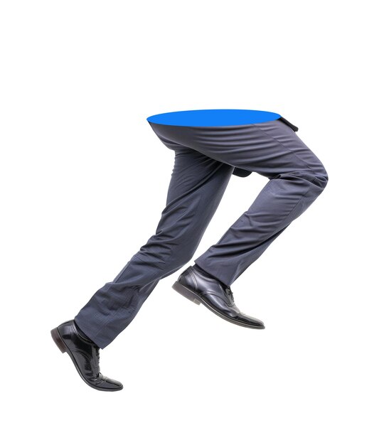 Moderne collage illustratie element van een zakenman benen lopen zonder een lichaam