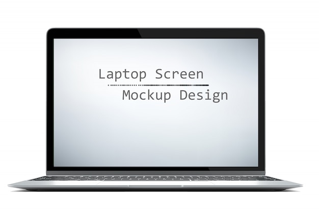 Moderne computer laptop geïsoleerd op een witte achtergrond met groen scherm voor mockup met cliping pad