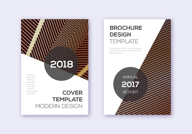 Moderne cover ontwerpsjabloon set Gouden abstracte li