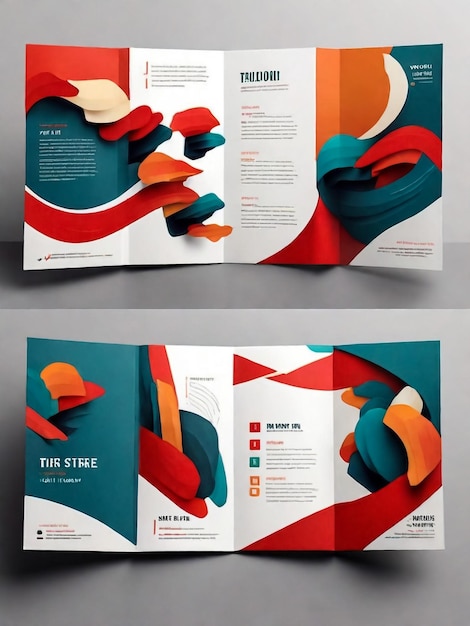 Foto moderne creatieve en professionele drievoudige brochure vectorontwerp eenvoudige en minimalistische promotie lay-out met blauwe kleur