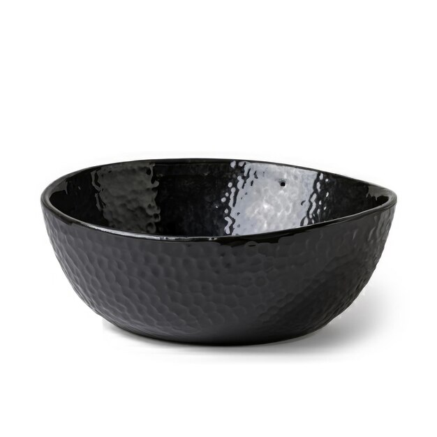 Moderne curve bowl Leeg zwarte bowl in ovale vorm geïsoleerd op witte achtergrond met clipping pad