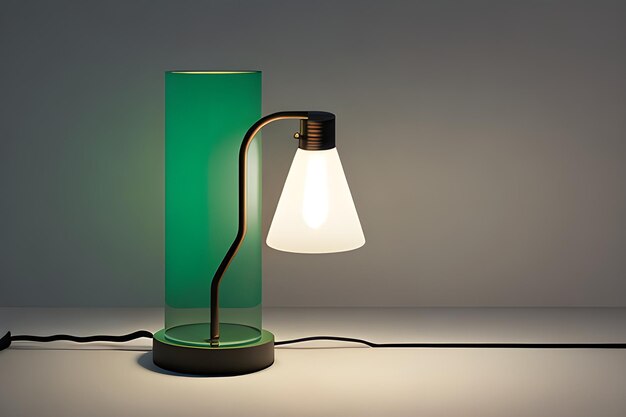 Moderne deco lamp groen reflecterend glas