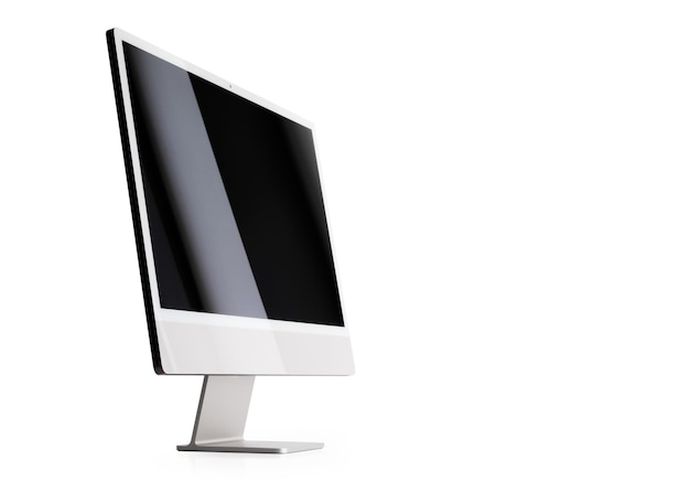 Moderne desktopcomputer geïsoleerd op een witte achtergrond