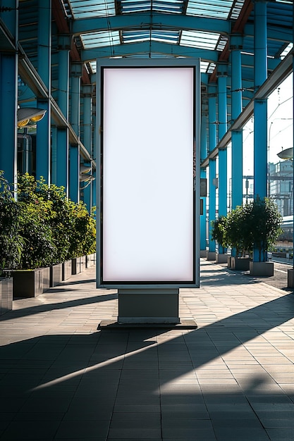 Moderne digitale stand met leeg scherm voor reclame