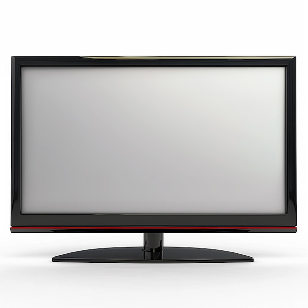 Foto moderne flatscreen-tv met zwarte rand geïsoleerd op wit perfect for technology and entertainment sp