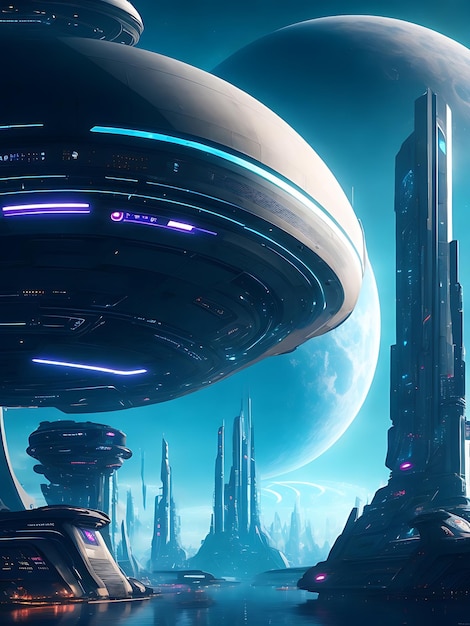 Foto moderne futuristische sci-fi achtergrond