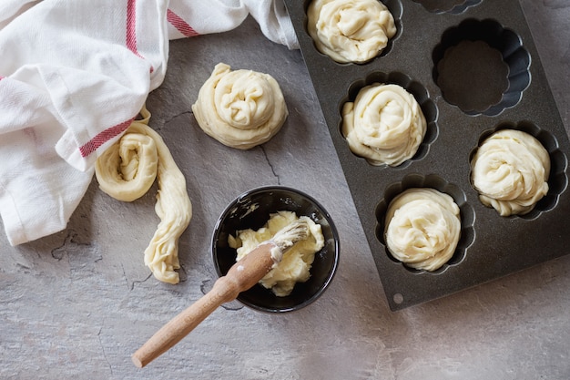 Moderne gebakjes cruffins