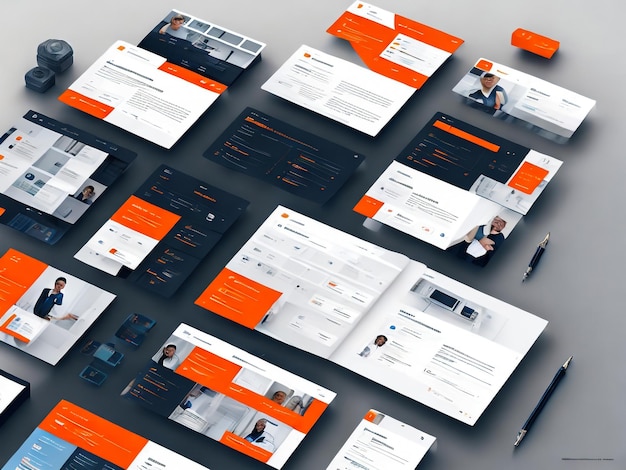 Moderne gebruikersinterface ontwerpsjabloon Mockups UI UX Design Website Design Mockups