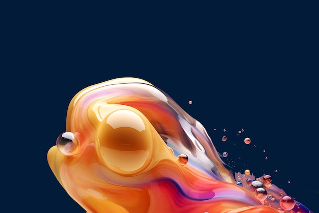 Foto moderne glanzende kleurrijke doorschijnende vloeiende bewegingsgolven 3d illustratie