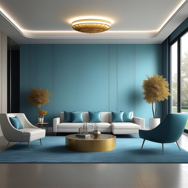 Moderne helder interieur 3d rendering illustratie modern interieurontwerp 3d illustratie