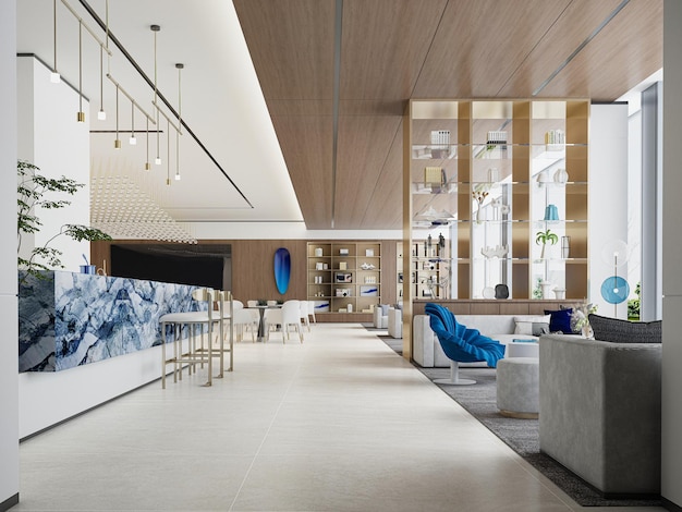 Moderne interieur in de lobby van het hotel
