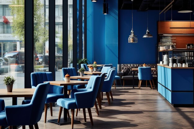 Foto moderne interieur koffie en restaurant café achtergrond