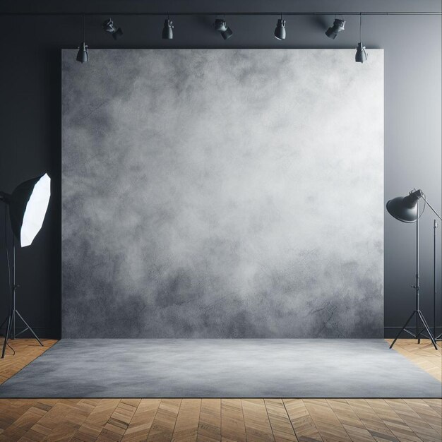 Foto moderne interieur met lege muur fotografie studio of creatieve ruimte mock up