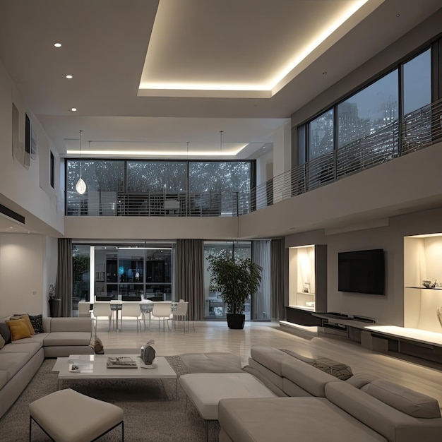 Moderne interieur met prachtige verlichting