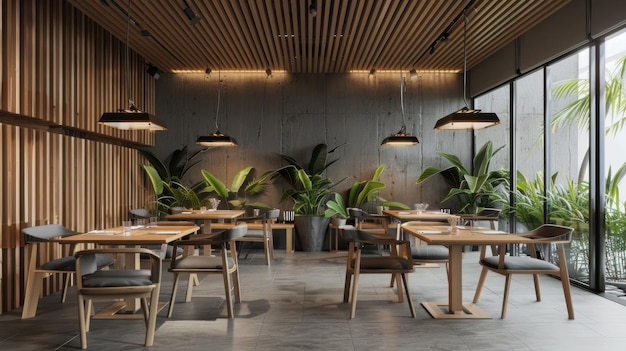 Moderne interieurontwerp van een restaurant