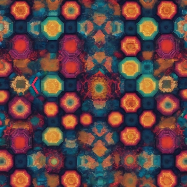 Moderne kaleidoscoop zeshoekig patroon geometrisch ontwerp doekpatroon