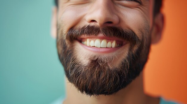 Moderne kapselmodel Jonge en knappe man met baard