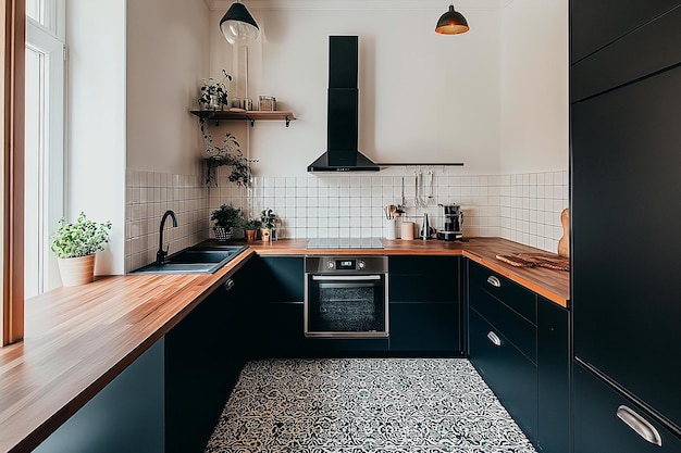 Moderne keukeninterieur met Scandinavische ontwerpelementen