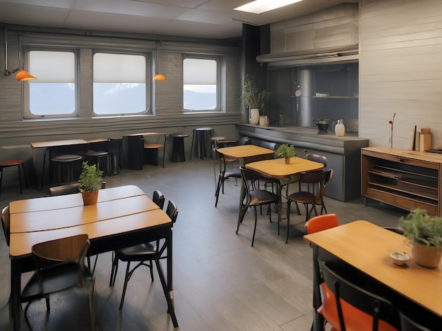 Moderne klaslokalen hebben lege stoelen die op studenten wachten.
