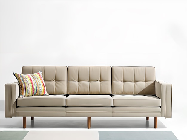 Moderne kleurrijke sofa op heldere witte achtergrond AI gegenereerd