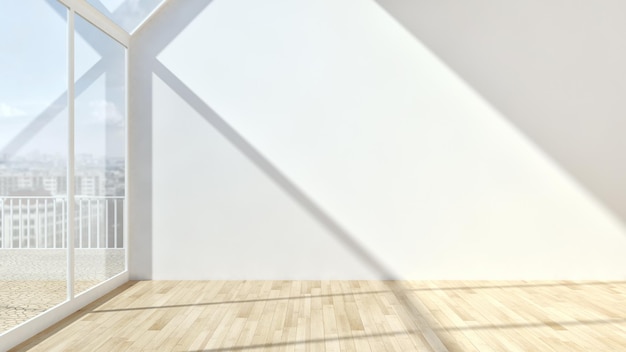 Moderne lichte interieurs kamer 3D-rendering illustratie