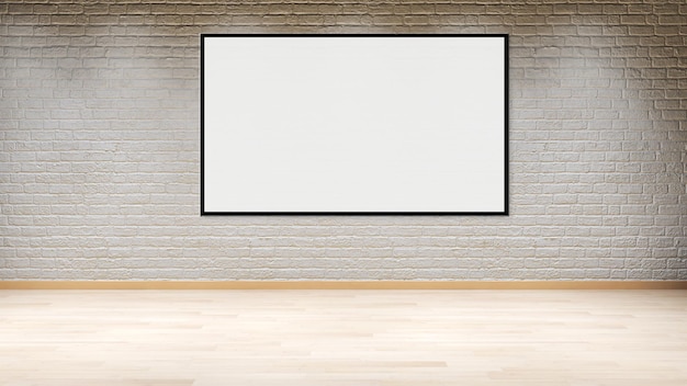 Moderne lichte interieurs met mock up poster frame illustratie 3D-rendering computer gegenereerde afbeelding