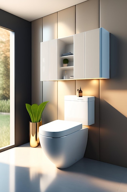 Moderne luxe muur opgehangen toiletbak gesloten stoel met dubbele flush reeded glas scheidingsdeur bidet ti