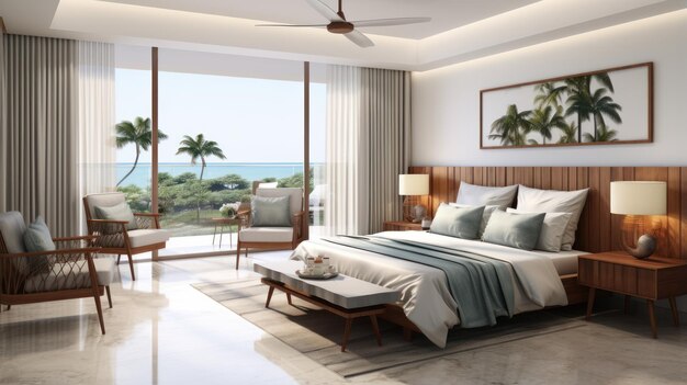 Moderne luxe slaapkamer UHD behang