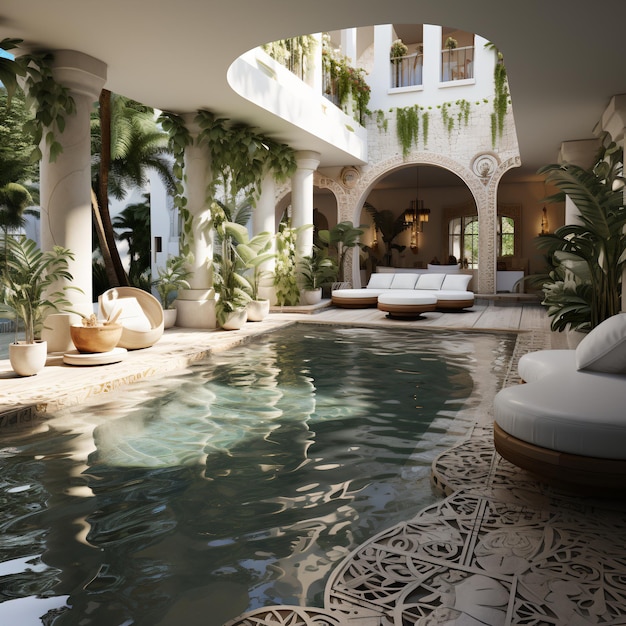 Moderne luxe villa met zwembad en tropische tuin